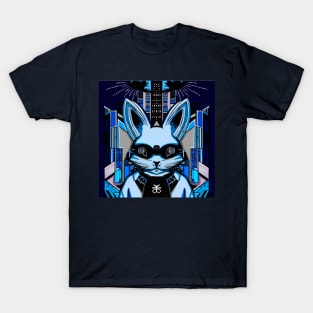 Cyberpunk rabbit retro anime style cute T-Shirt